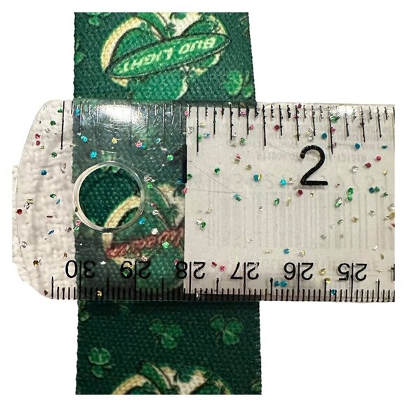 Budweiser Lucky Shamrock Green Suspenders Wide St Paddy Day Bud Light 1.5 In - Picture 8 of 8